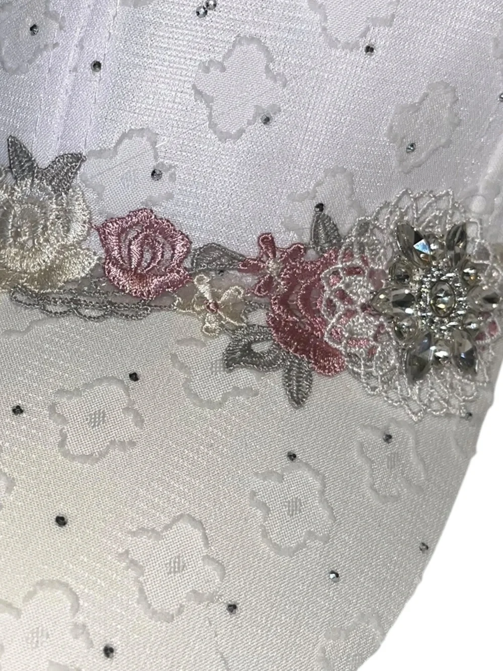JAM Designs “Blush Garden” Handcrafted Embellished Baseball Cap